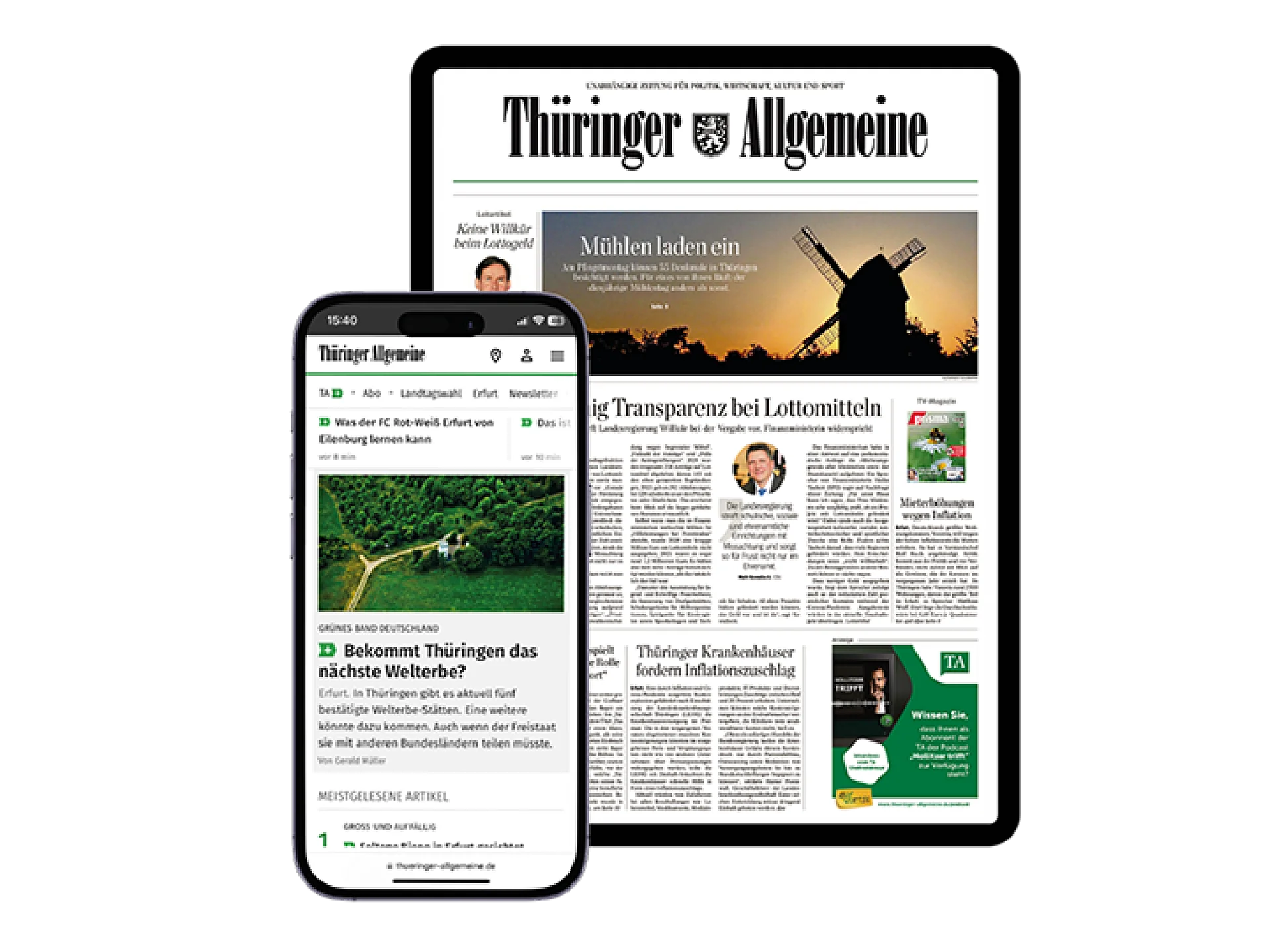 Aboangebot für Tageszeitung digital inklusive Willkommensprämie