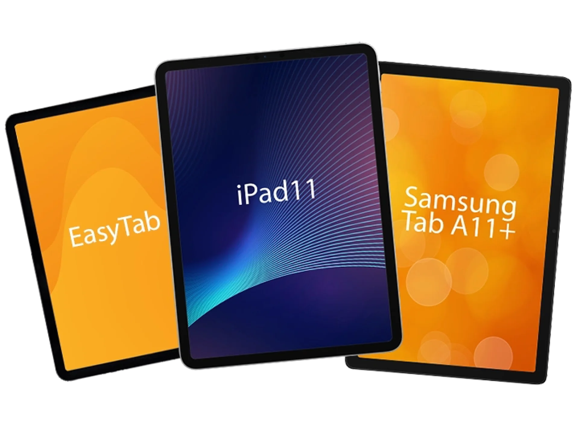 Abbildung Apple iPad 11, Samsung Tab A11+, Go Senior EasyTab