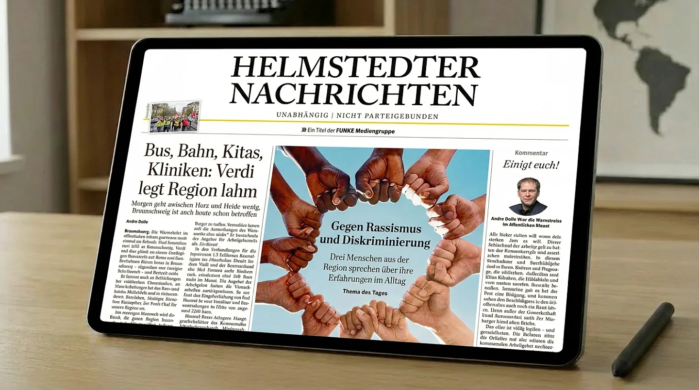 Titelseite der Westdeutschen Allgemeinen Zeitung mit Artikeln über Sport, Kultur und die Bergmanns-Ampel