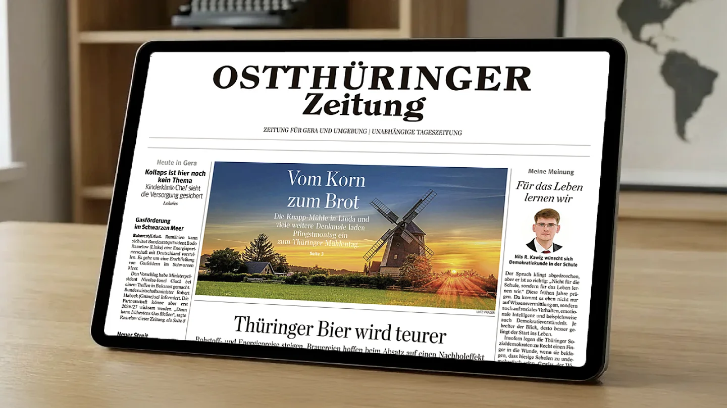 Titelseite der Westdeutschen Allgemeinen Zeitung mit Artikeln über Sport, Kultur und die Bergmanns-Ampel